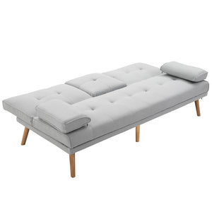 Divano Letto 3 Posti 181x77x72 cm in Tessuto  Grigio