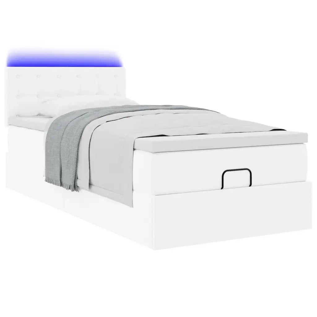 Struttura Letto Pouf con Materasso 90x200 cm Similpelle