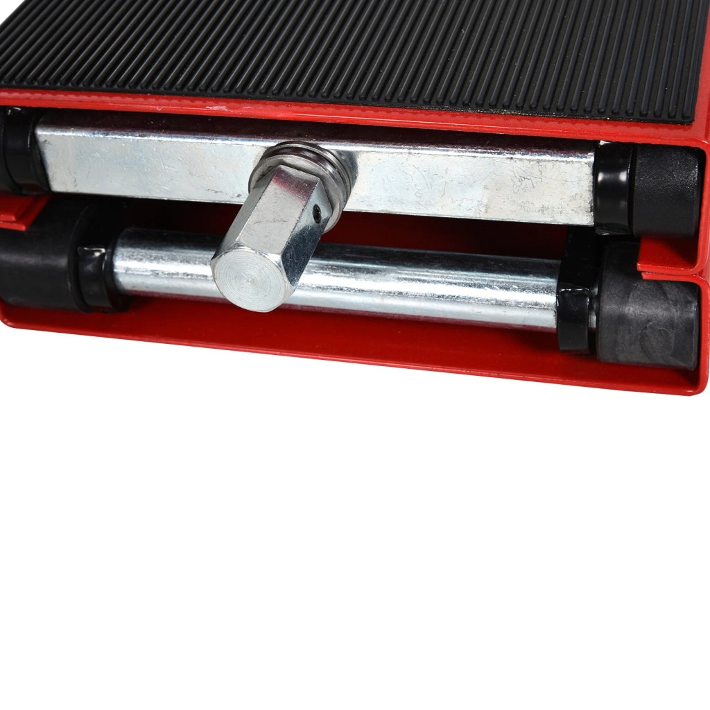 EasyComfort Cavalletto Alzamoto, Sollevatore per Moto in Acciaio Rosso e Nero, Pieghevole e Antiscivolo 41.5 x 23.5 x 10-37cm