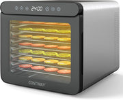 600W Essiccatore Alimentare, Disidratatore per Cibo in Acciaio Inox con 7 Vassoi Timer 24 Ore e Temperatura da 30-75℃, Accessori Inclusi, Disidratare per Carne Frutta Verdure