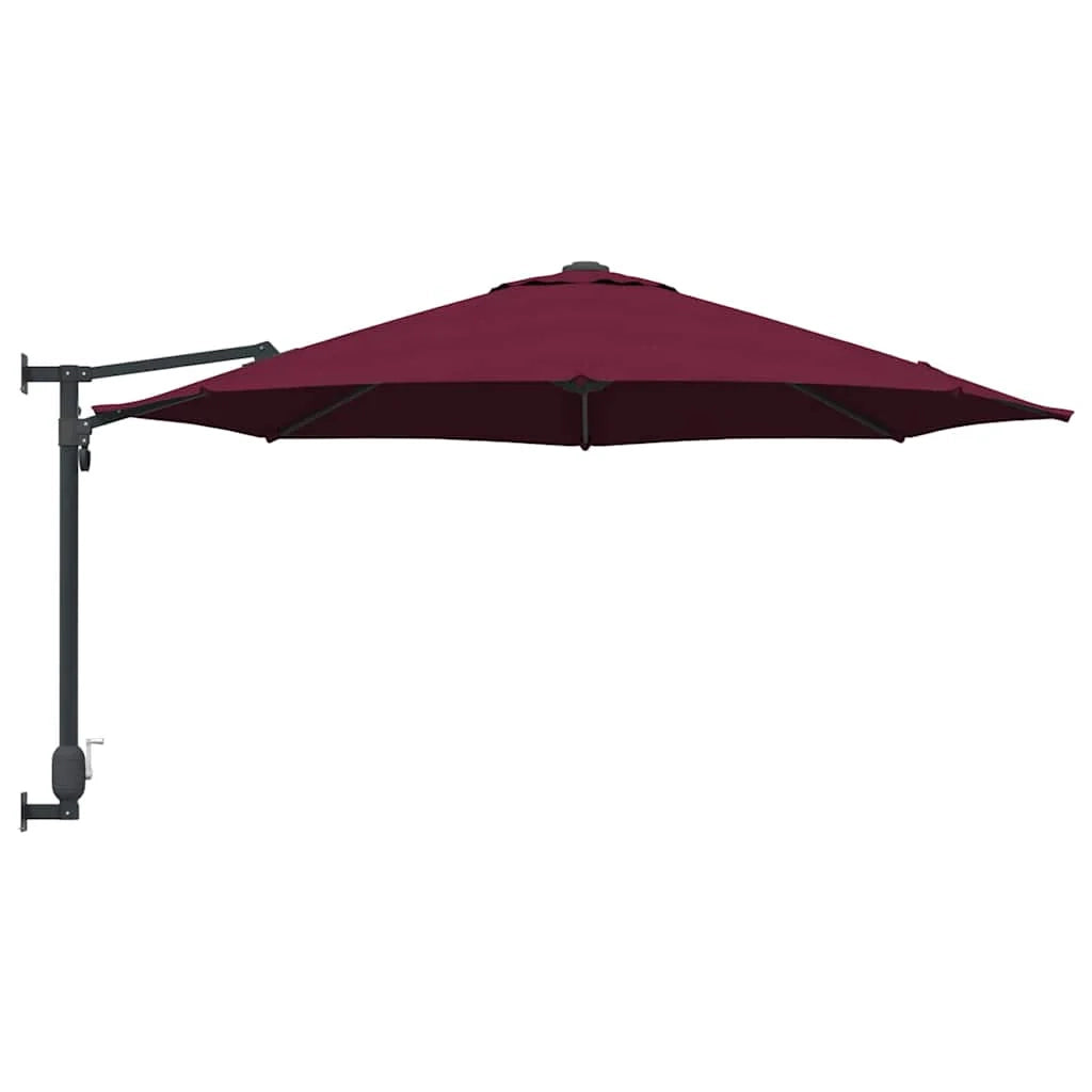 Ombrellone da giardino moderno angolato per terrazza 248 x 248 x 148 cm poliestere bordeaux 02_0058630