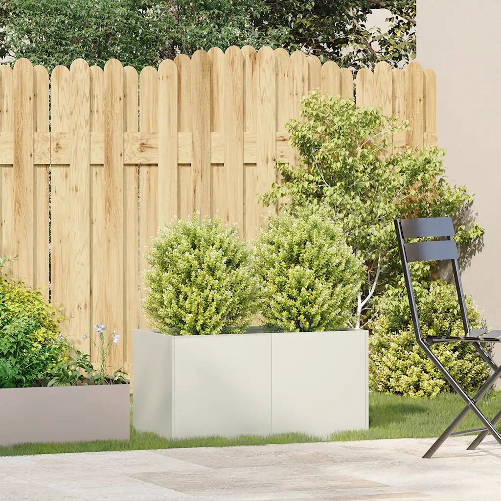 Fioriera Bianca 80x40x40 cm in Acciaio Laminato a Freddo 860669