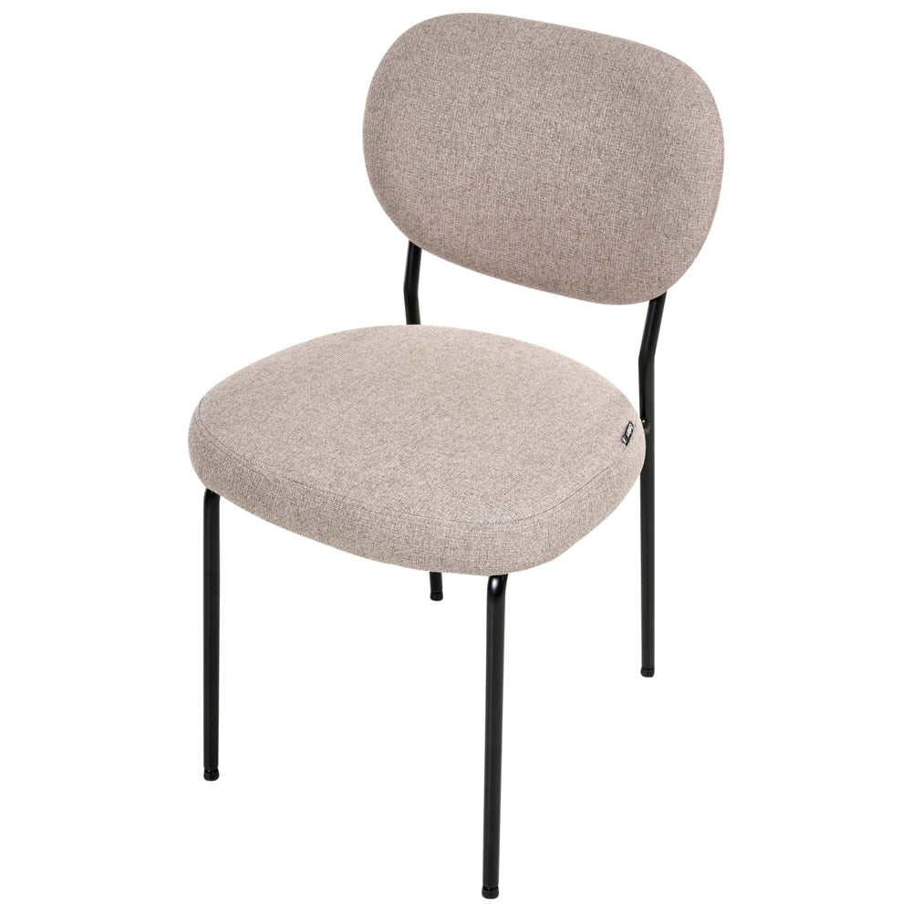 Set di 2 sedie da pranzo senza braccioli Tappezzeria marrone stile scandinavo