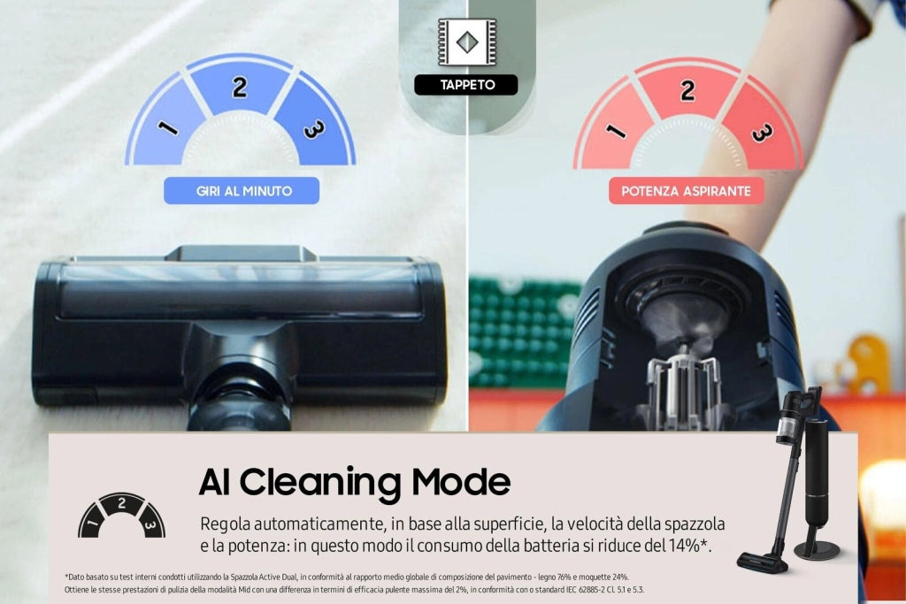 Samsung VS28C9784QK Scopa Elettrica Senza Filo BESPOKE Jet  AI Complete Extra Potenza 280W