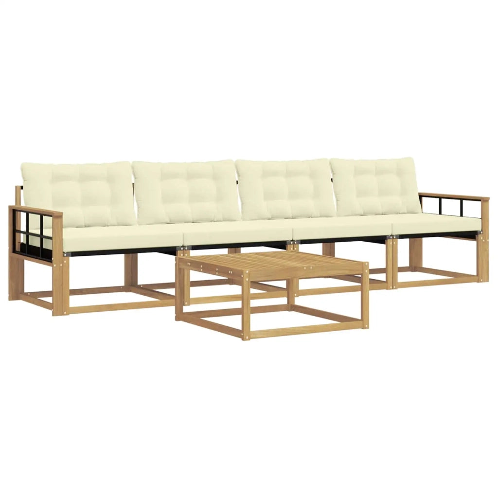 Set di divani da esterno 5 pcs Bianco e Crema 79 x 79 x 37 cm 3388400