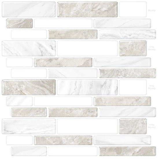 Set di 10 adesivi per parete 3D con effetto marmo, con superficie autoadesiva, adatti per cucine e bagni, 30*30 cm.