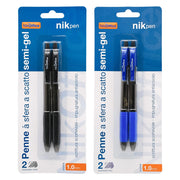 PENNA A SCATTO CON CLIP inchiostro nero - 2 pezzi- 12 blister  - BricoGo