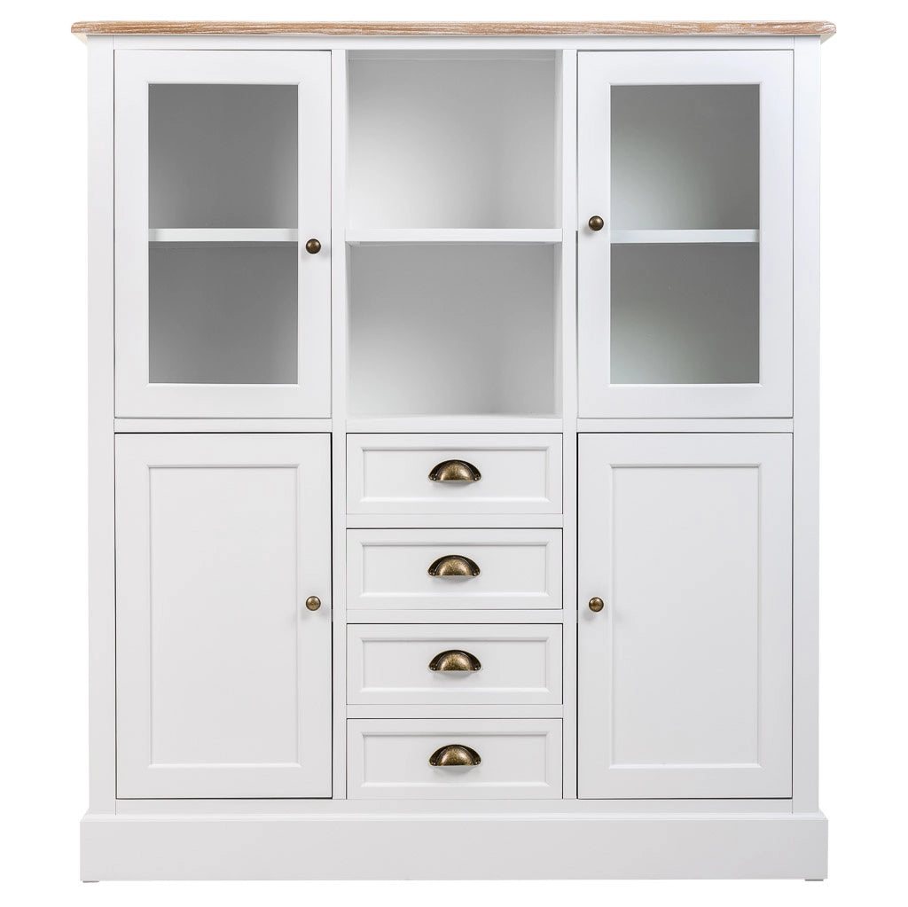 Vetrina in legno bianco 115x35x130,5h