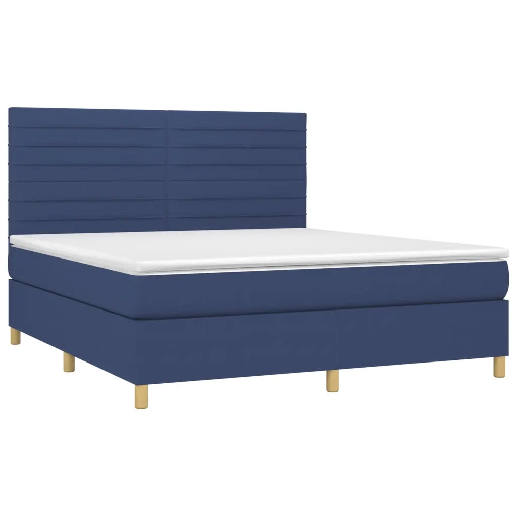 Giroletto a Molle con Materasso Blu 180x200 cm in Tessuto 3142439