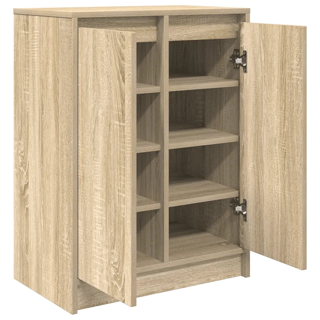 Scarpiera-Scaffale per scarpe Rovere Sonoma 57x34x76 cm in Legno Multistrato