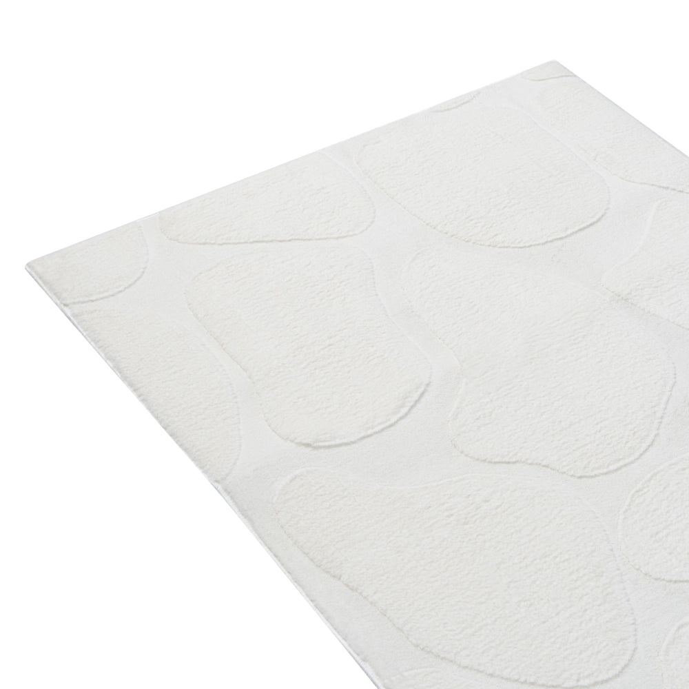 Tappeto decorativo rettangolare in jacquard 80 x 300 cm, bianco sporco design elegante