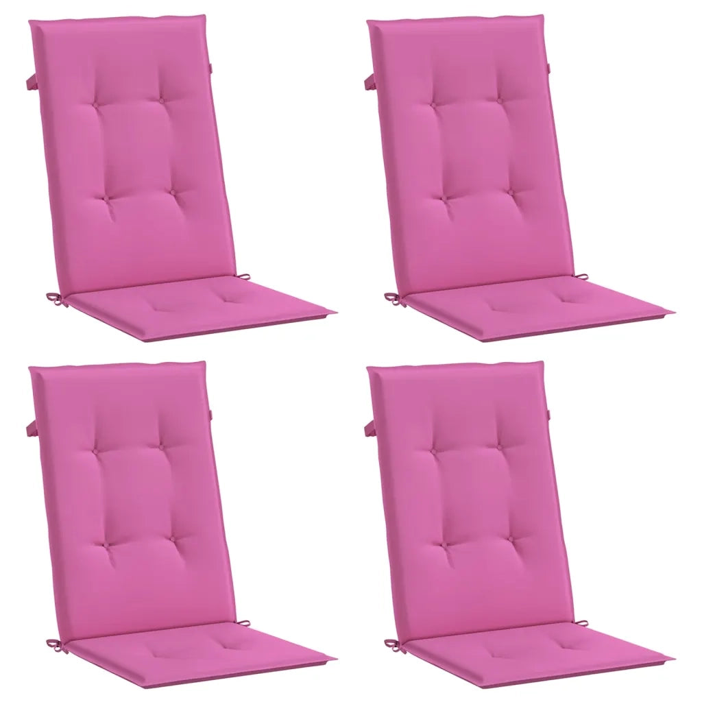 Cuscini per Sedia con Schienale Alto 4pz Rosa in Tessuto 361269