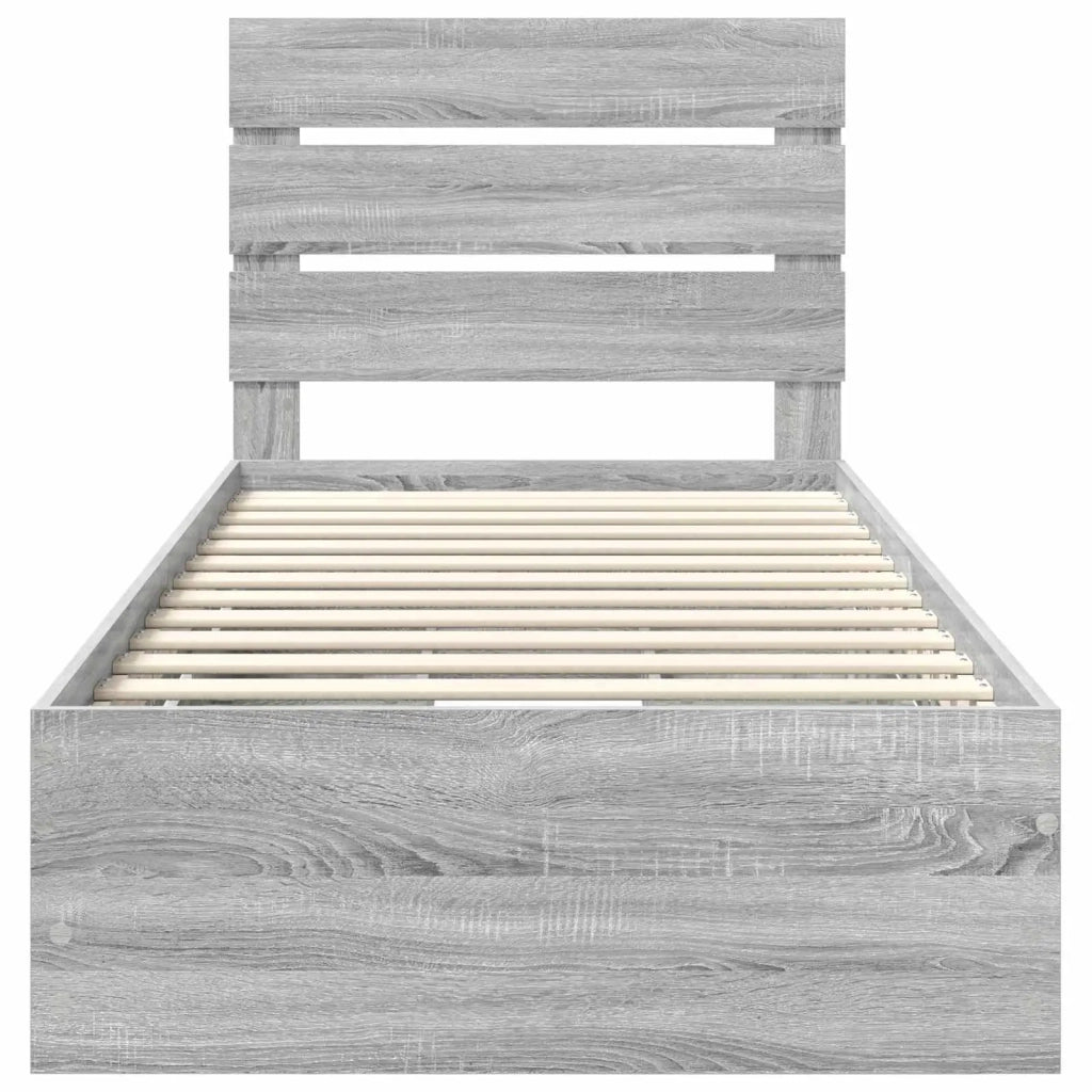 Struttura del letto con cassetto Grigio Sonoma 90 x 190 cm