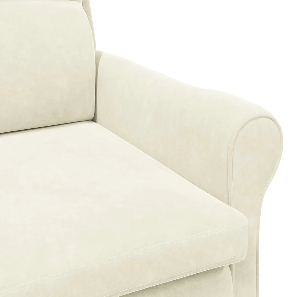Poltrona-Poltroncina-Divano Sedia Crema Velluto 207069