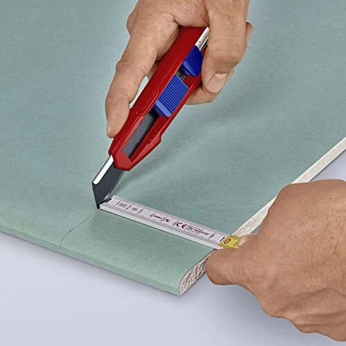 Knipex 90 10 165 BK CutiX Taglierino Universale lama retrattile segmentata 18 mm impugnatura magnesio colore Nero