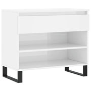 Scarpiera | Mobile per scarpe Bianco Lucido 70x36x60 cm in Legno Multistrato