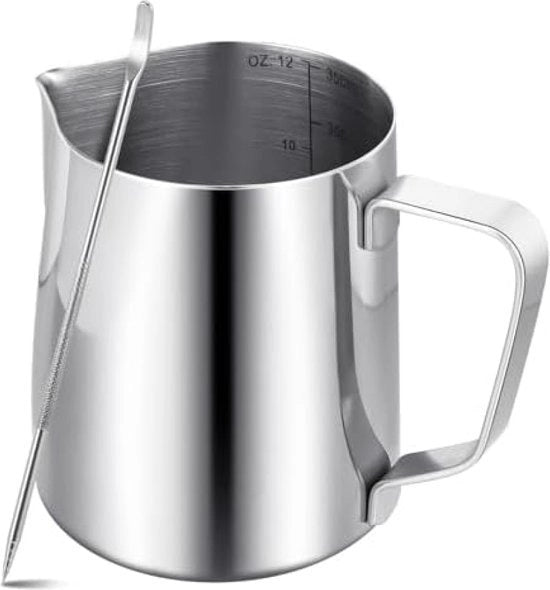 Caffè e latte accessori barista in acciaio inox, 304, 350ml/12oz, beaker per il latte, set di accessori per barista, resistenti al lavastoviglie.