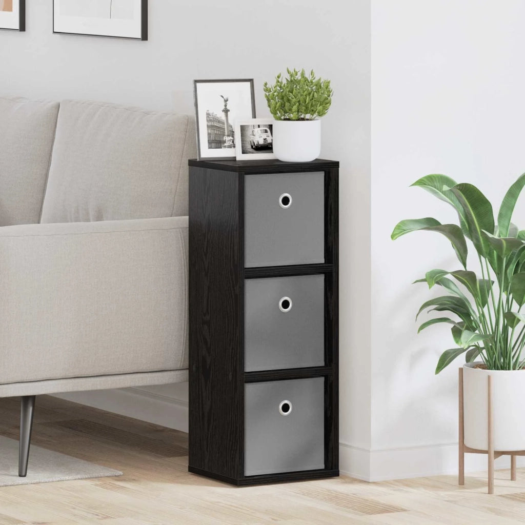 Credenza con cassetto Rovere Nero 25,5 x 22 x 69,5 cm
