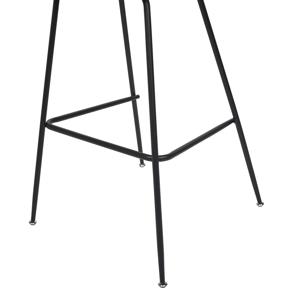Set di 2 sedie da bar con rivestimento in velluto bianco panna e struttura in acciaio nero con sedile ad altezza d'uomo Mobili da sala da pranzo Glam Design
