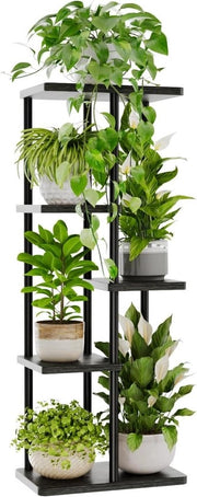 Piantiera metallica alta 5 livelli nera - Grande supporto standard per più piante Supporto per piante per terrazza, giardino, angolo, balcone e salotto