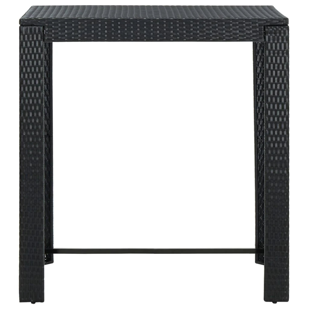 Set da bar da giardino 7 pezzi e cuscini in resina intrecciata nera 02_0013433