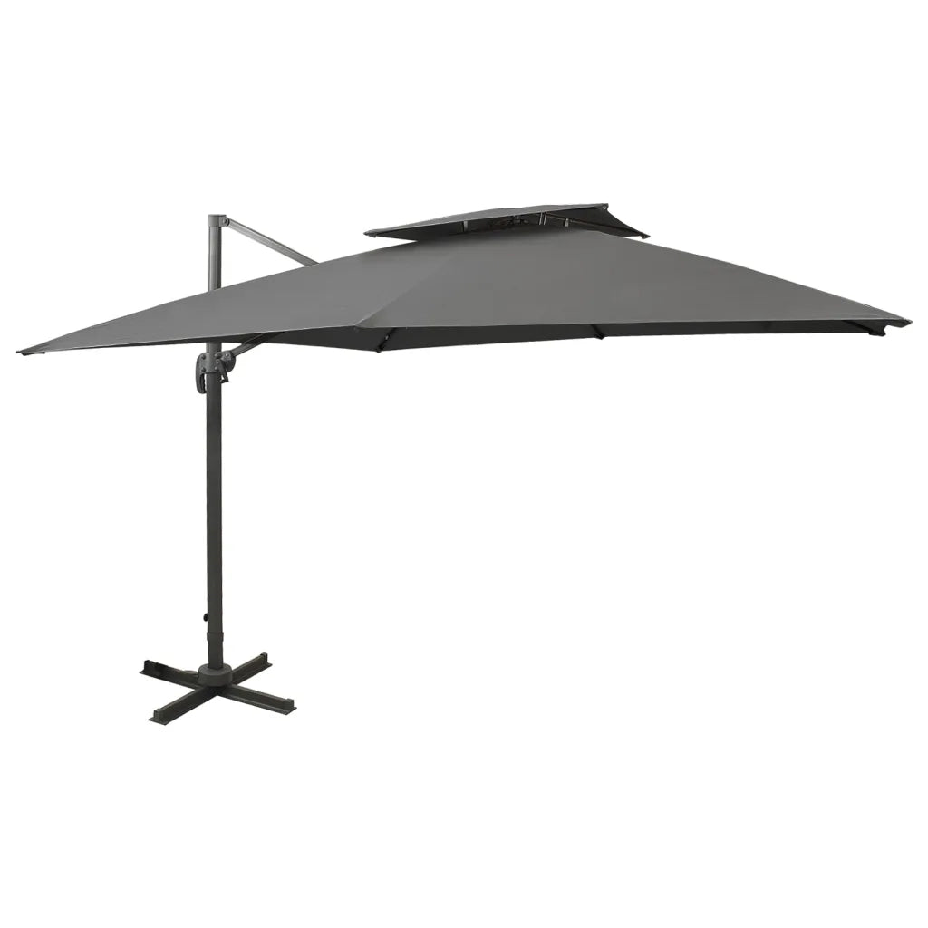 Ombrellone a Sbalzo con Doppia Copertura 300x300 cm Antracite cod mxl 19210