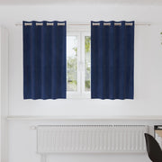Tende Blackout  con Occhielli 2 pz Blu Scuro Velluto