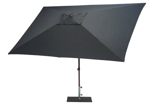 Ombrellone da Giardino 3x2 m Palo Ø38 mm in Alluminio Effetto Legno Tessuto Poliestere Trend Wood Antracite