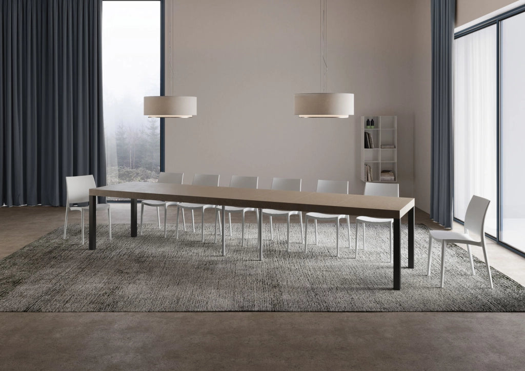 Tavolo Allungabile 120/380x90 cm Everyday Premium Tortora Gambe Antracite