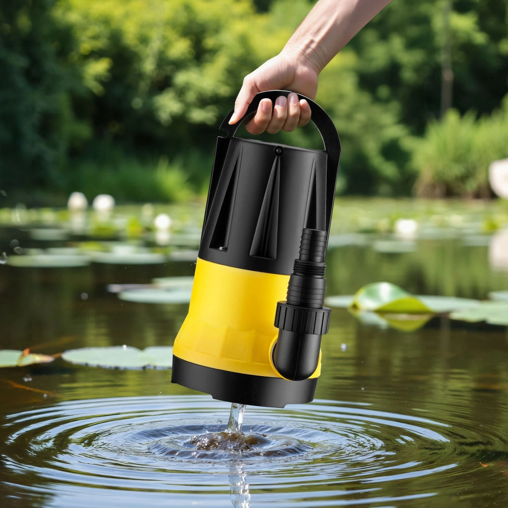 Pompa sommersa con sensore 750W, pompa a immersione per acque chiare con 2 modalità di funzionamento, 13000 l/h, prevalenza 9,5 m, profondità 7 m