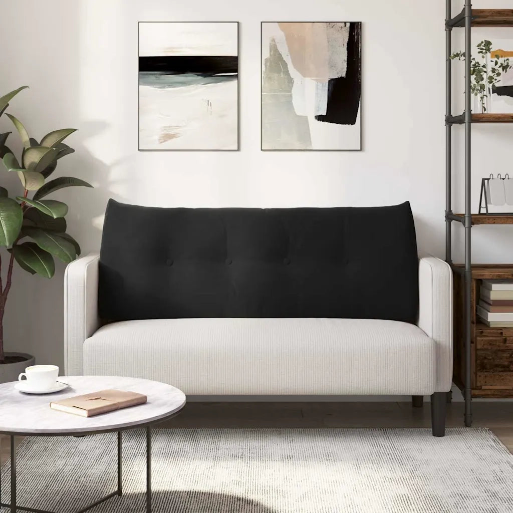 Cuscino per Schiena Nero 120 x 24 x 50 cm Velluto