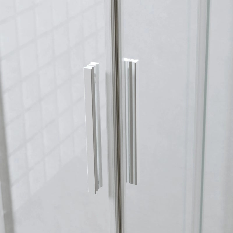 Cabina Doccia 3 Lati 80x80x80 Cm Scorrevole Profili Bianco Opaco 6mm| Neat