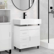 Mobiletto da bagno Bianco Lucido 60 x 35 x 60 cm