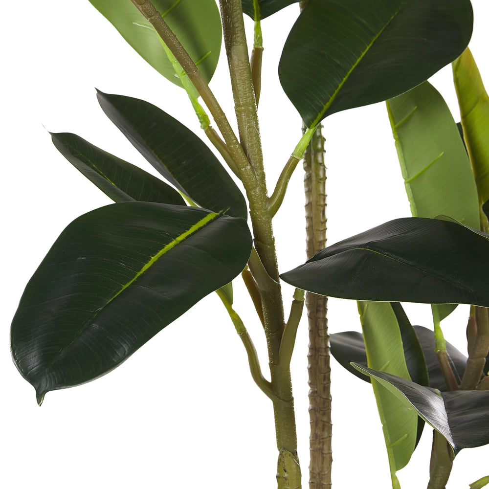 Albero di quercia artificiale in vaso verde e Nero sintetico 134 cm Materiale accessorio decorativo per interni