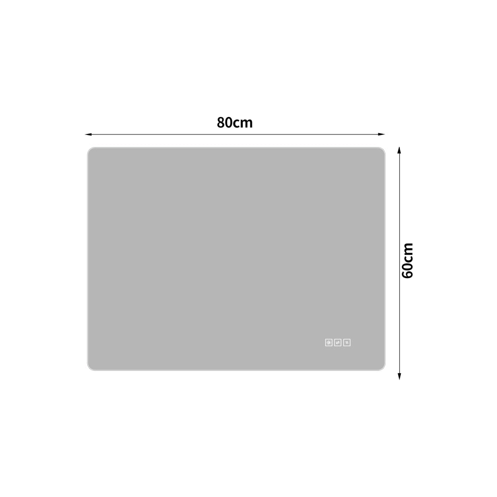 Specchio da bagno LED senza cornice 60x80 cm, retroilluminato, antiappannamento, dimmerabile, 3 tonalità luce