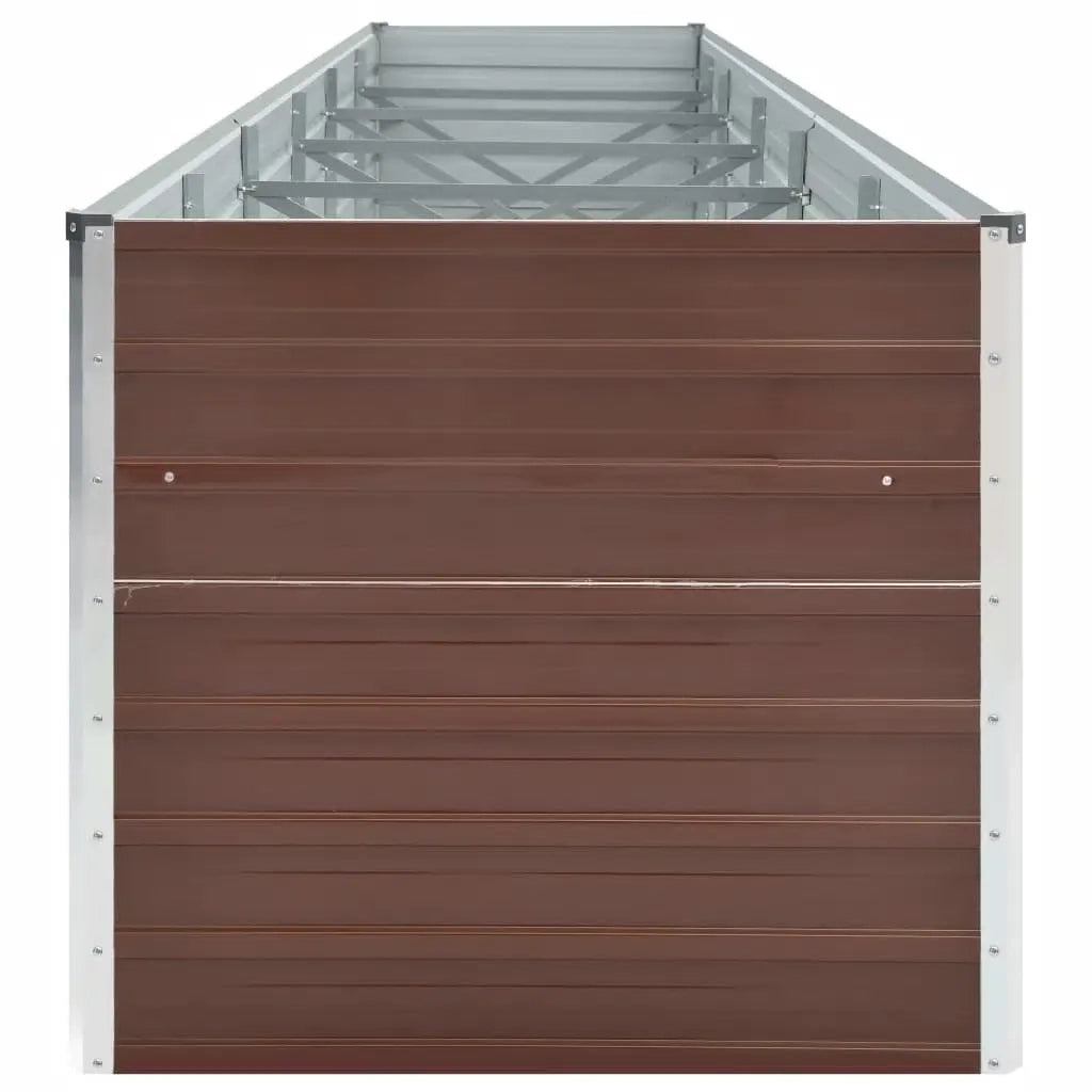 Letto Rialzato Giardino in Acciaio Zincato 480x80x77 cm Marrone 47070
