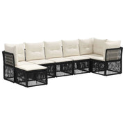 Set Divano da Giardino 7 pcs Nero polyrattan 3434296