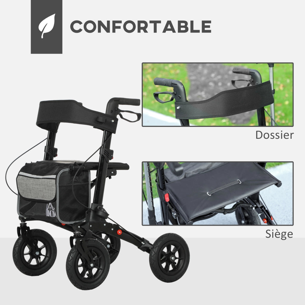 Rollator pieghevole 4 ruote ¨C ZephMum ¨C 69x64x98,5cm nero
