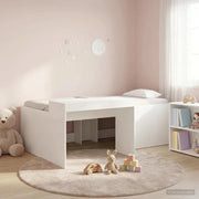 Letto alto per bambini con scrivania Bianco