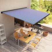 Tenda a Cassonetto Motorizzata 400x300 cm Blu e Bianco