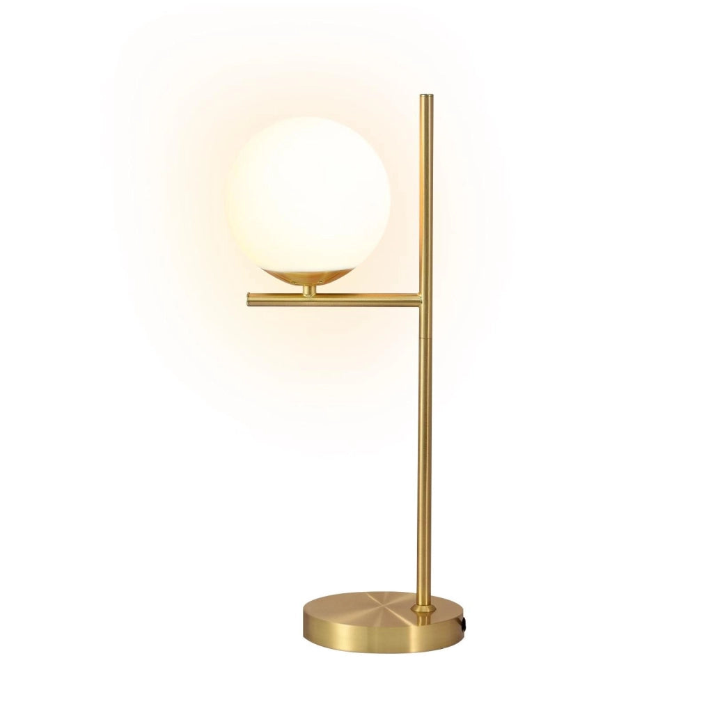 ZMH Lampada da tavolo vetro bianco moderna base industriale E27 interruttore per soggiorno camera letto