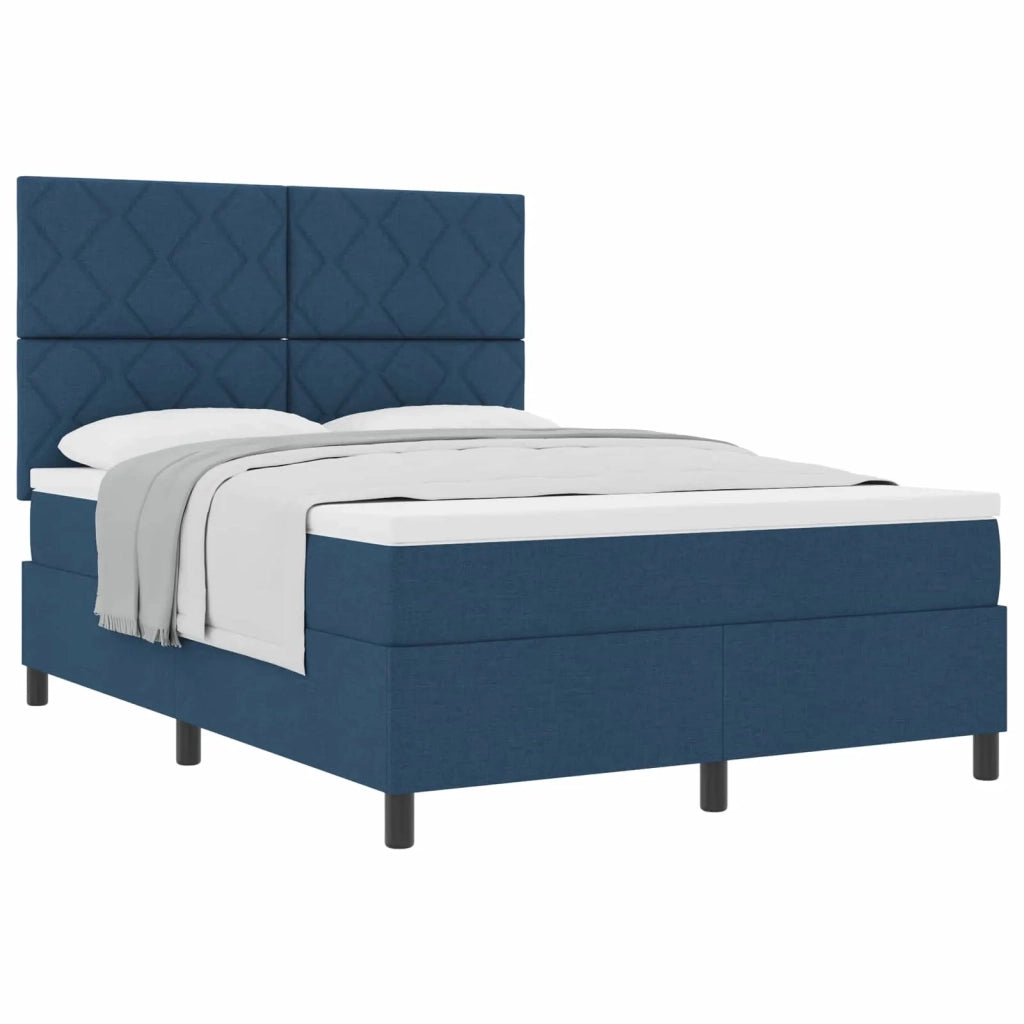 Letto a molle con materasso Blu 160 x 200 cm Tessuto 3339482