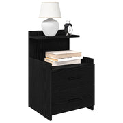 Comodino con 2 cassetti Nero 40x36,5x62 cm