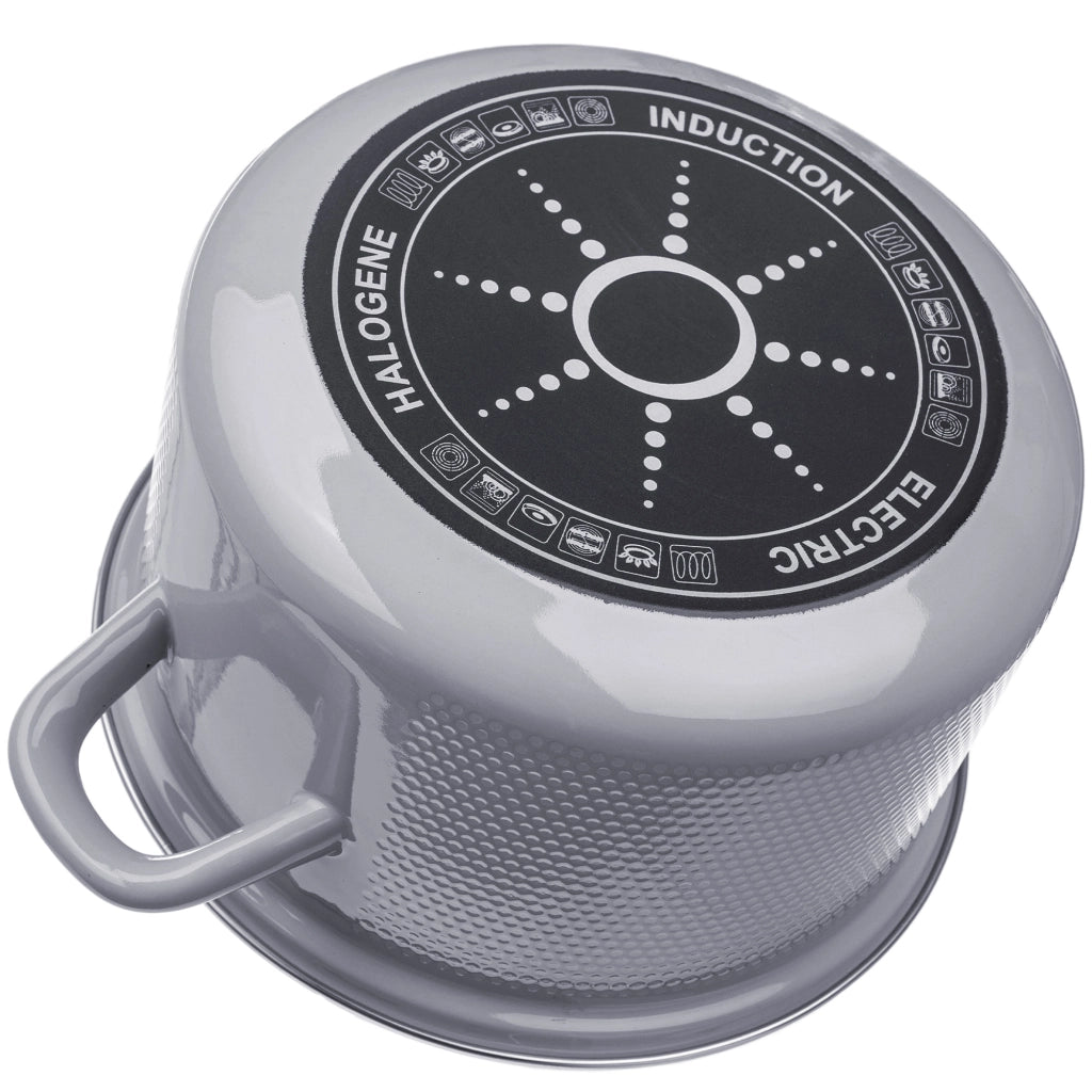Set di pentole smaltate KADAX da 8 pezzi per piani cottura a induzione e gas, in acciaio inox, con coperchi.