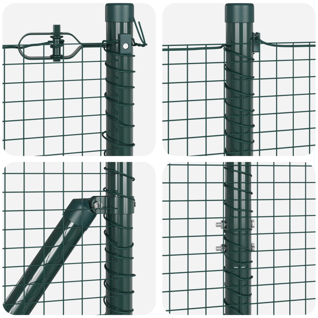 Recinzione in rete saldata con 13 picchetti verdi, 1.2x50 m in acciaio