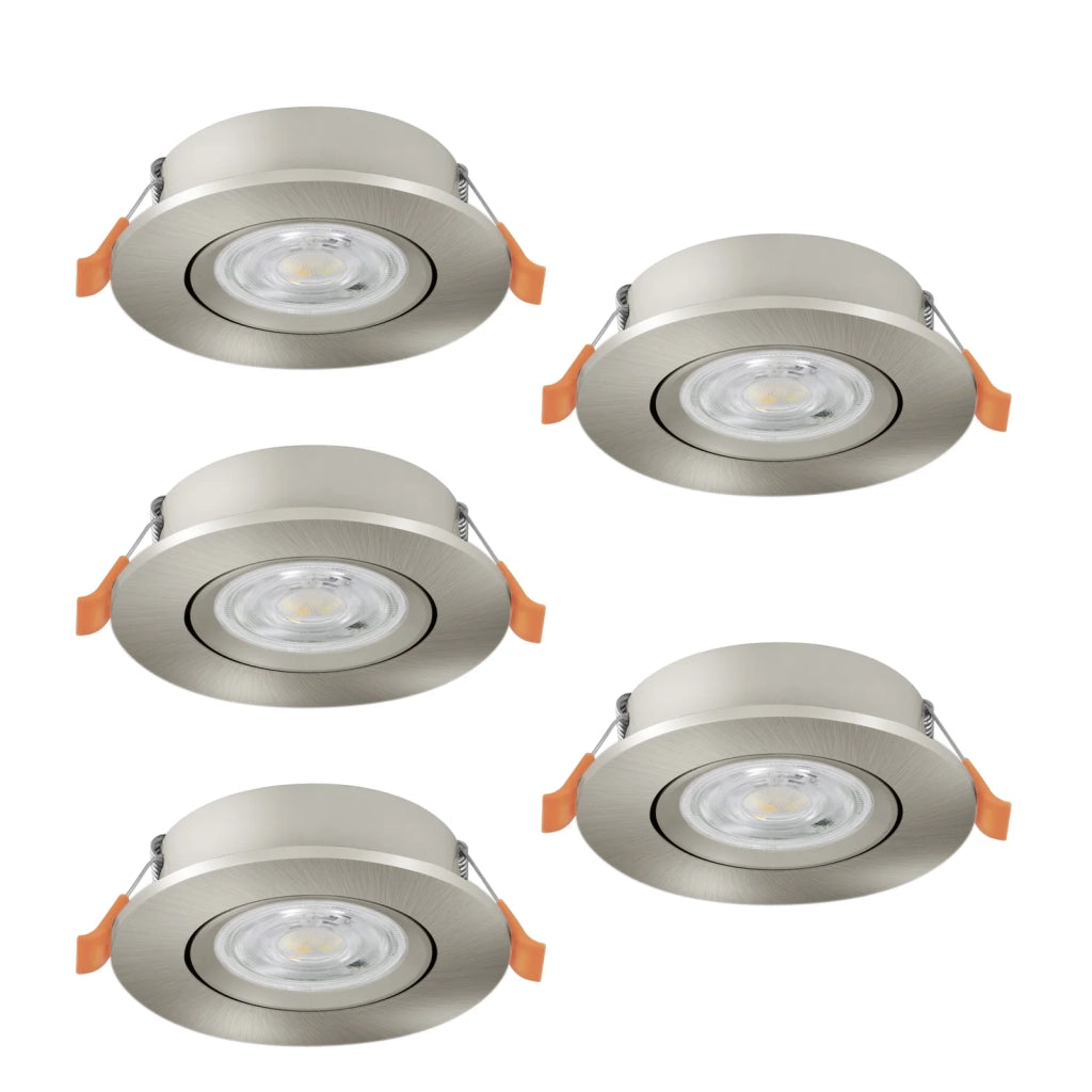 Faretto Incasso Moderno Barranco Plastiche Grige 5 Luci Led 4,5W 5X450Lm Ip20