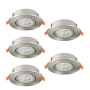 Faretto Incasso Moderno Barranco Plastiche Grige 5 Luci Led 4,5W 5X450Lm Ip20