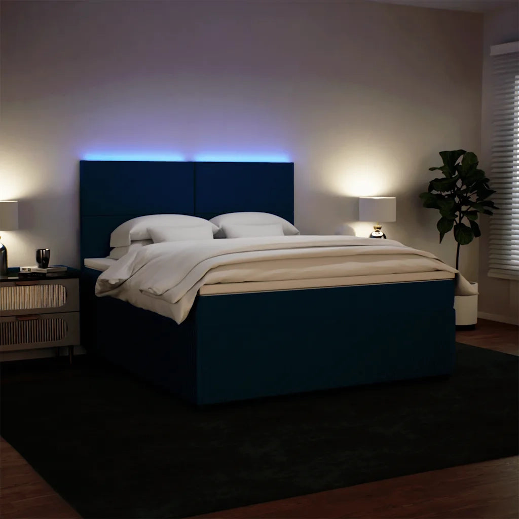 Giroletto a Molle con Materasso Blu 180x200 cm in Velluto 3294704
