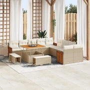 Set Divano da Giardino 17 pcs Beige e Crema polyrattan