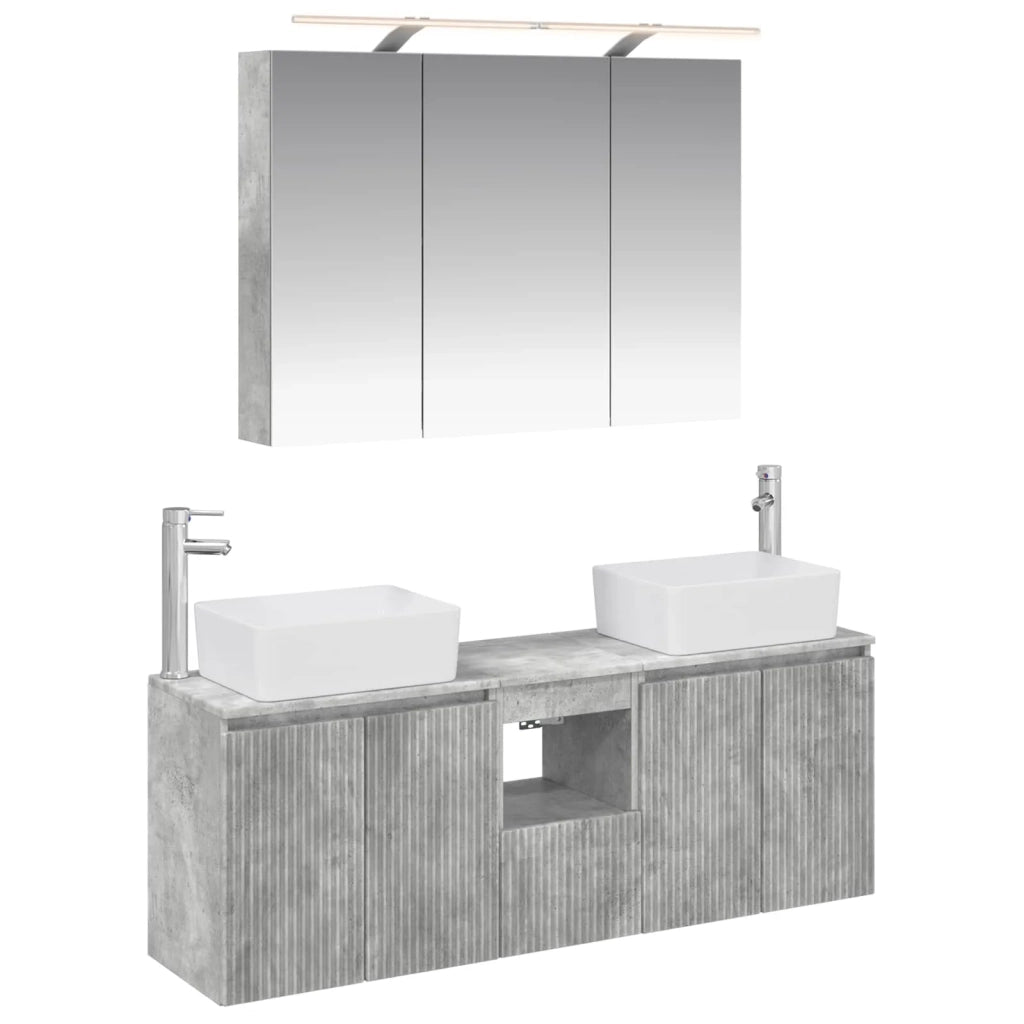 Set di Armadi da Bagno 4 pcs Grigio Cemento 3406418